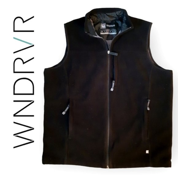 Wind River black zip up pocketed lined fuzzy vest Size Large - Picture 1 of 10